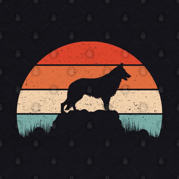 German Shepherd Retro Sunset by Tesszero